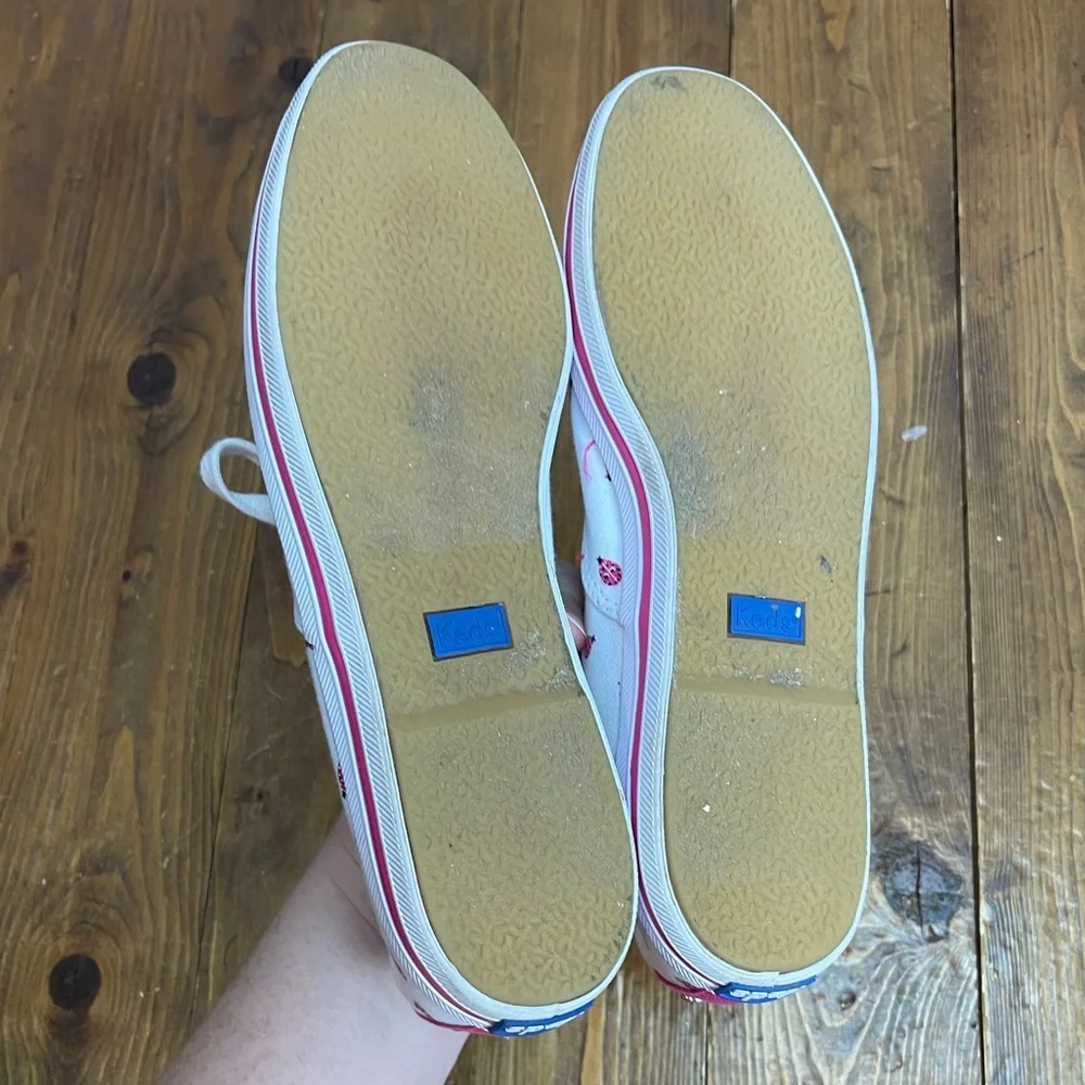 Keds x Kate Spade women’s size 7 white with pink lady bugs canvas shoes - Picture 7 of 10